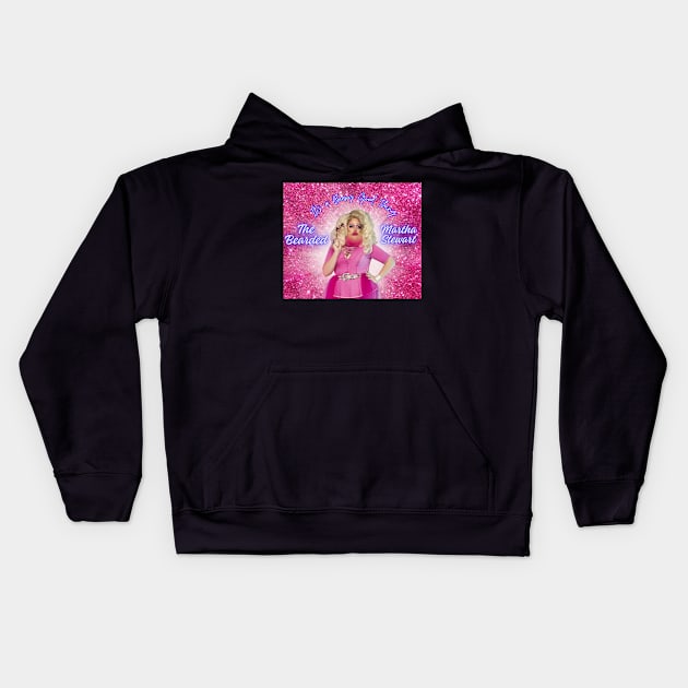 BMS: Pink Glitter Beary Good and a Little Closer Kids Hoodie by The Bearded Martha Stewart